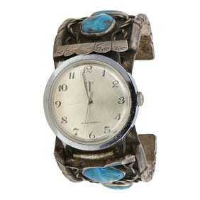Vintage Navajo Nevada Turquoise Watch Bracelet