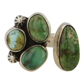 Navajo Sonroan Gold Turquoise Ring