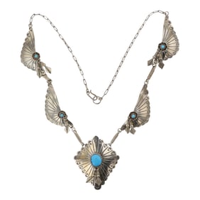 Dennison John Navajo Kingman Turquoise Necklace