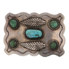 Vintage Navajo Nevada Turquoise Belt Buckel