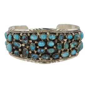 Navajo Compitos Turquoise Traditional Bracelet