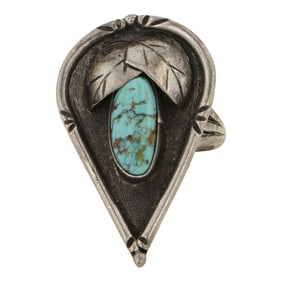 Vintage Navajo Nevada Turquoise Ring