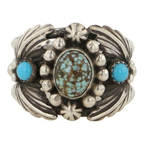 Navajo Number Eight Turquoise & Kingman Turquoise Ring