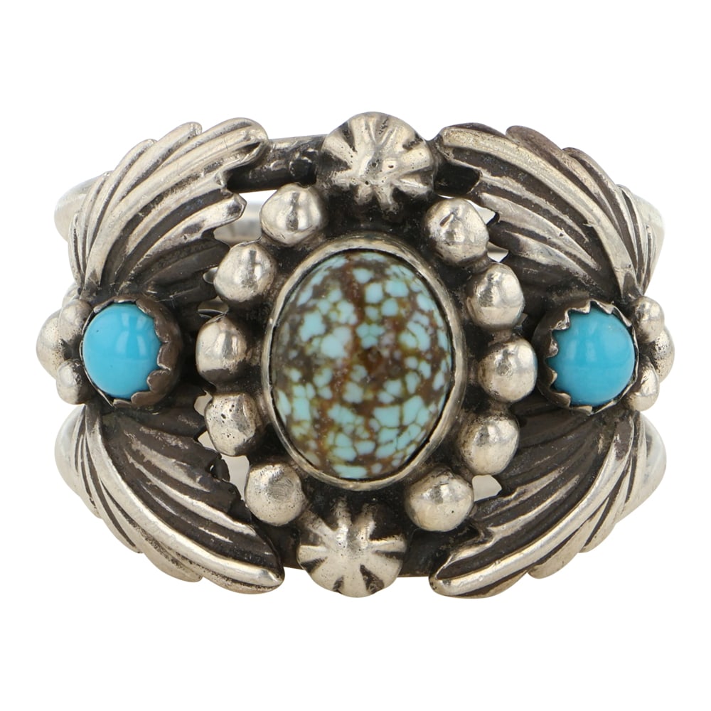 Navajo Number Eight Turquoise & Kingman Turquoise Ring (1 of 3)