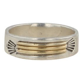 Victor Hicks Navajo 14K Gold & Sterling Silver Ring