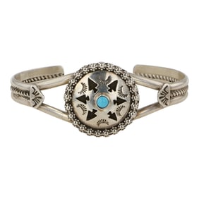 Jeff James Jr. Navajo Kingman Turquoise Bracelet