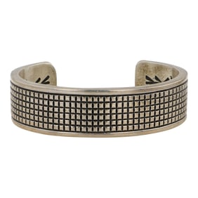 Johnathan Nez Jr. Award Winning Navajo Artist Heavy Intricate Stamp-Work Cuff Bracelet