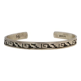 Calvin Peterson Navajo Plain Silver Bracelet