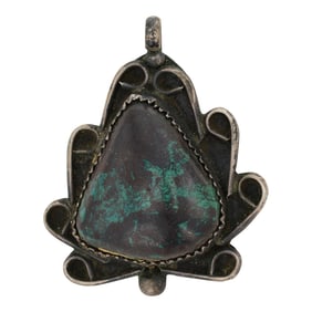 Vintage Navajo Chrysocolla Pendant