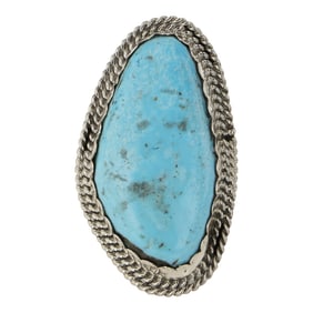 Navajo Kingman Turquoise Freeform Ring