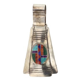 Navajo Inlay Block Pendant