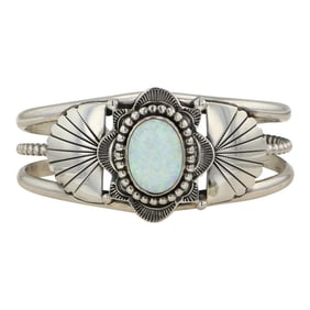 Navajo Synthetic Opal Cuff Bracelet