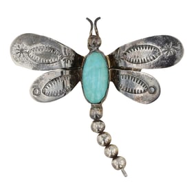 Navajo Compitos Turquoise Pin