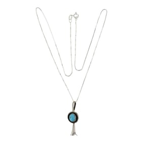 Navajo Kingman Turquoise Blossom Pendant