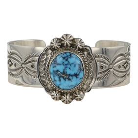 John Nelson Navajo Ithaca Peak Turquoise Cuff Bracelet