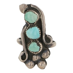 Vintage Navajo Nevada Turquoise Ring