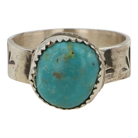 Rick Enriquez Navajo Nevada Turquoise Ring