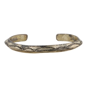 Navajo Stamp-Work Triangle Wire Bracelet