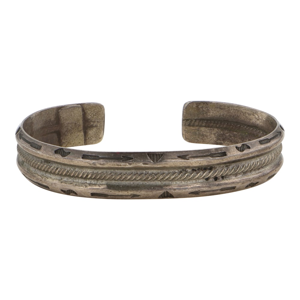 Vintage Navajo Plain Silver Bracelet (1 of 3)