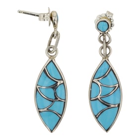 Zuni Turquoise Inlay Earrings
