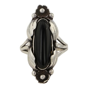 Vintage Navajo Black Onyx Ring