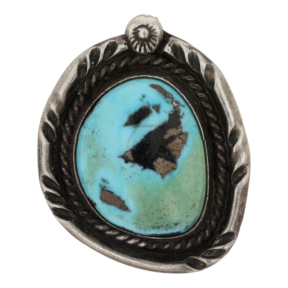 Vintage Navajo Kingman Turquoise Pendant: Sterling Silver | Genuine Kingman Turquoise | Vintage Navajo Kingman Turquoise Pendant | Navajo Native American Southwest Indian Jewelry | Good (no breaks or damages) | Approximate Weight: 12 Grams | 