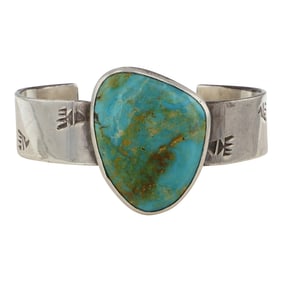 Navajo Menassa Turquoise Freeform Bracelet