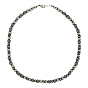 Navajo Oxidized Beads Roundell & Corrugated Mixed Beads Necklace