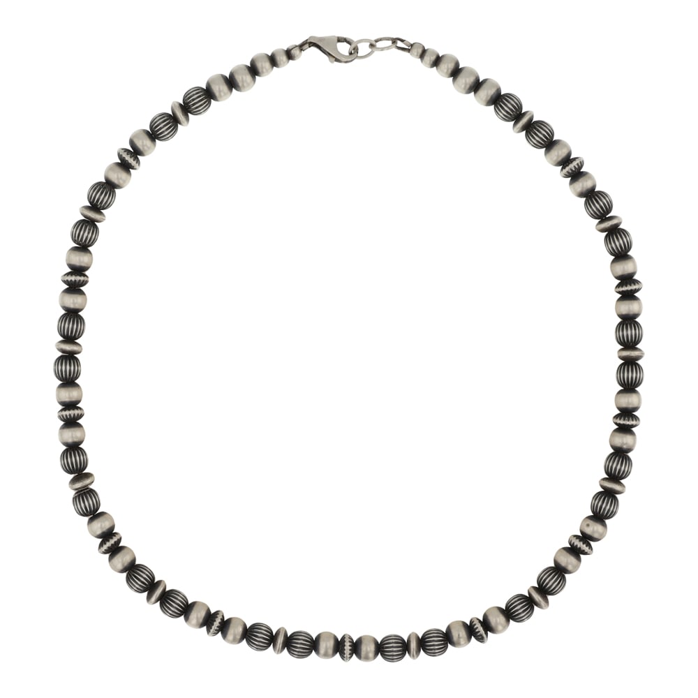 Navajo Oxidized Beads Roundell & Corrugated Mixed Beads Necklace (1 of 2)
