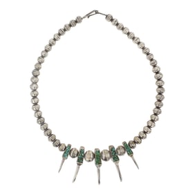 Vintage Navajo Turquoise Chip Inlay Choker Necklace