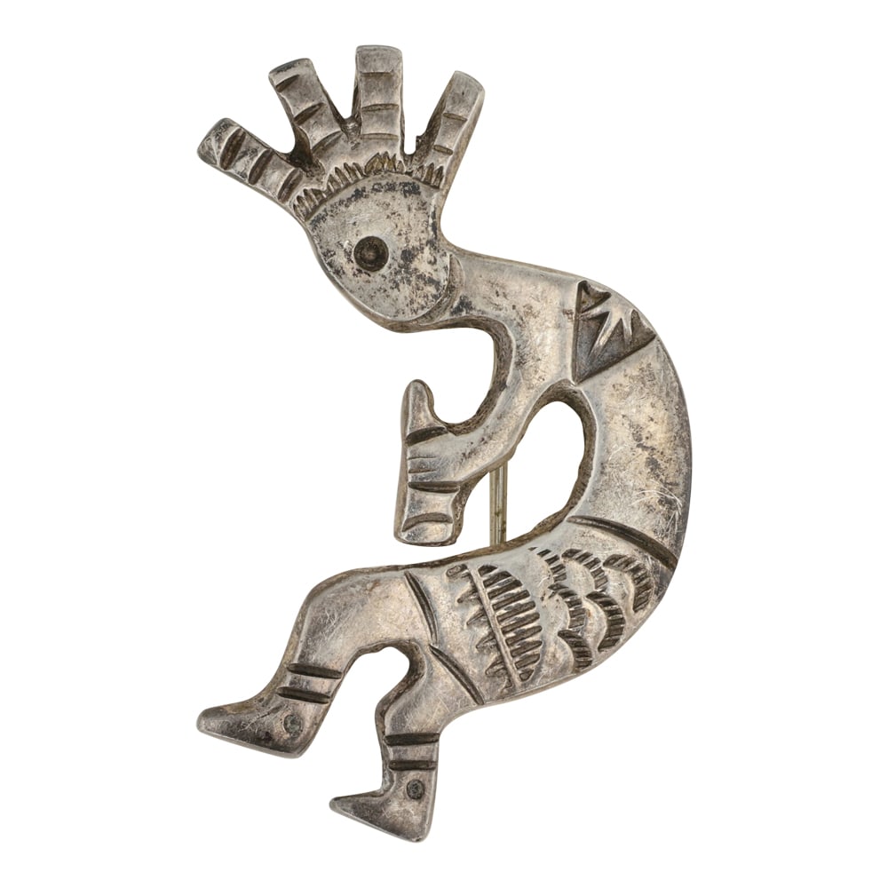 Vintage Navajo Kokopelli Pin: Sterling Silver | | Vintage Navajo Kokopelli Pin | Navajo Native American Southwest Indian Jewelry | Good (no breaks or damages) | Approximate Weight: 8 Grams | Pin: 1" x 1.5" | Signed: AM