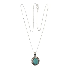Navajo Compitos Turquoise Pendant