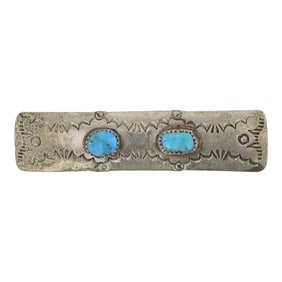 Vintage Navajo Kingman Turquoise Hair Barrette