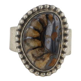 Navajo Fossilized Ammonite Ring
