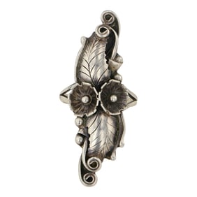 Vintage Navajo Plain Silver Leaf work Ring