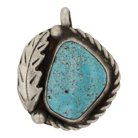 Vintage Navajo Kingman Turquoise Pendant