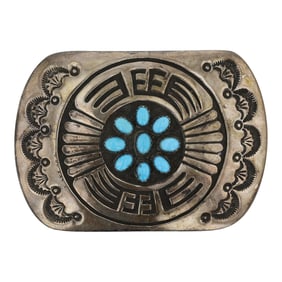Rocco Scott Navajo Sleeping Beauty Turquoise Belt Buckle