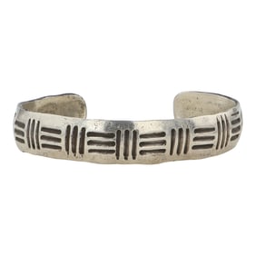 Vintage Navajo Plain Silver Bracelet