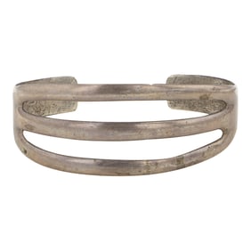 Vintage Navajo Plain Silver Cuff Bracelet