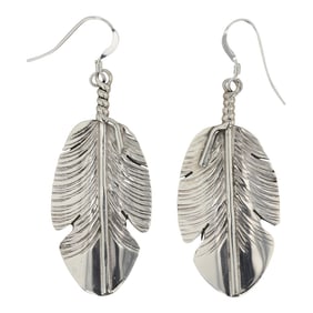 Ben Begaye Navajo Silver Feather Earrings