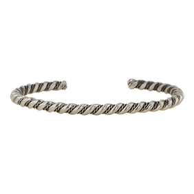 Navajo Twist Wire Plain Silver Bracelet