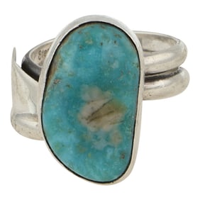 Secatero Navajo Blue Ridge Turquoise Adjustable Ring