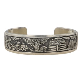 Tillie John Navajo Story Teller Cuff Bracelet