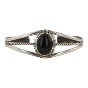 Navajo Black Onyx Cuff Bracelet