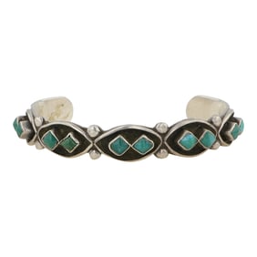 Vintage Navajo Fox Turquoise Bracelet