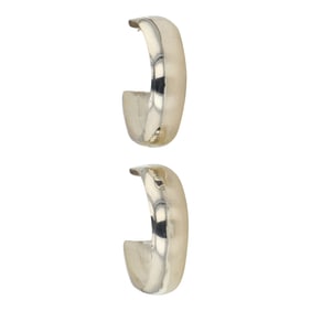 Navajo Plain Silver Domed Large Hoop Earrings