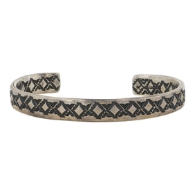 Herbert Ration Navajo Stamp-Work Inside & Out Cuff Bracelet