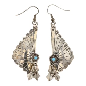 Vintage Navajo Kingman Turquoise Earrings