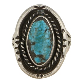 Vintage Navajo Nevada Turquoise Ring
