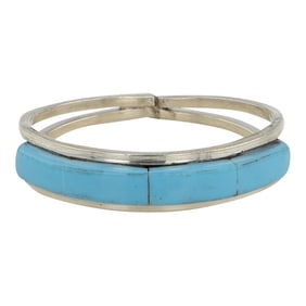 Zuni Kingman Turquoise Inlay Ring